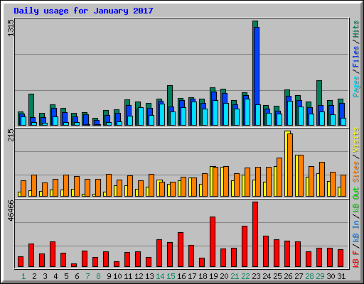 Daily usage for January 2017