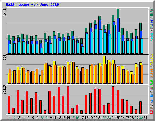 Daily usage for June 2019