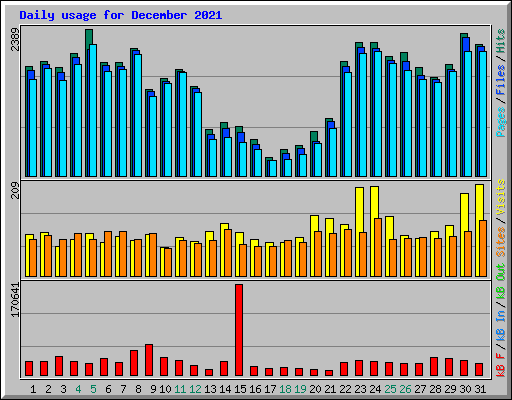 Daily usage for December 2021