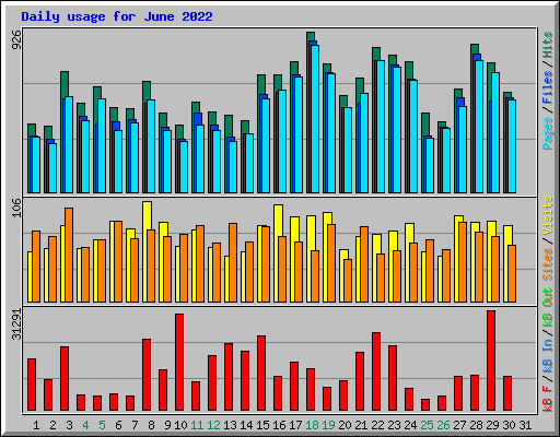 Daily usage for June 2022