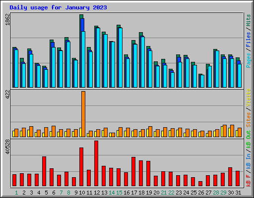 Daily usage for January 2023