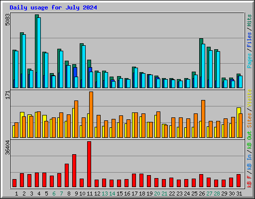 Daily usage for July 2024