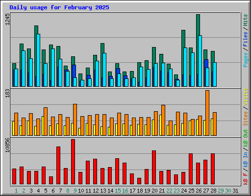 Daily usage for February 2025