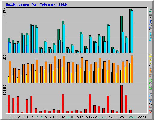 Daily usage for February 2026