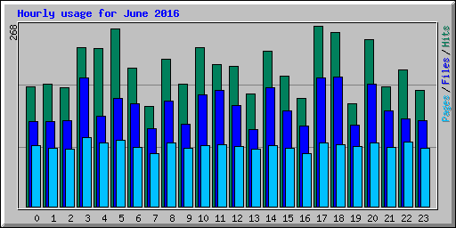 Hourly usage for June 2016