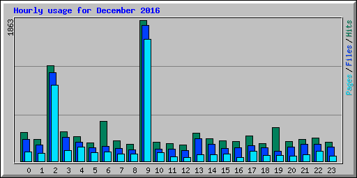 Hourly usage for December 2016