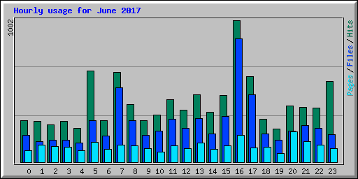 Hourly usage for June 2017