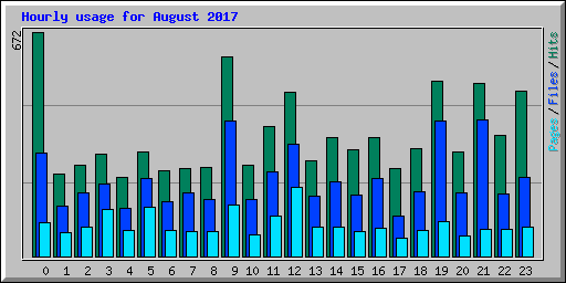 Hourly usage for August 2017
