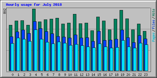 Hourly usage for July 2018