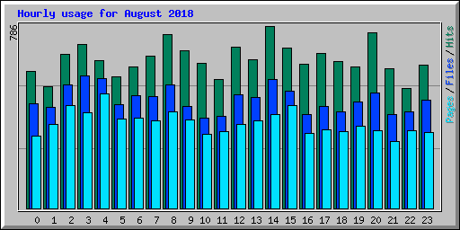 Hourly usage for August 2018