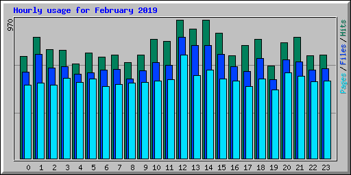 Hourly usage for February 2019