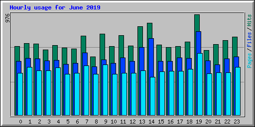 Hourly usage for June 2019