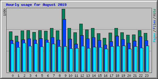 Hourly usage for August 2019