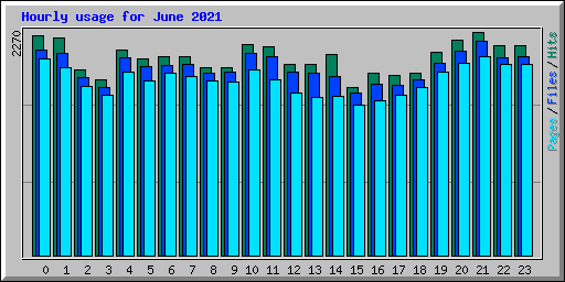 Hourly usage for June 2021