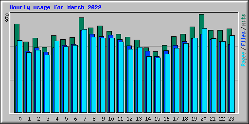 Hourly usage for March 2022