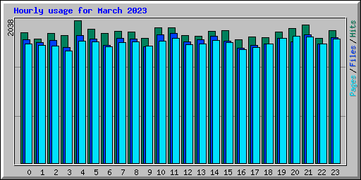 Hourly usage for March 2023