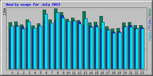 Hourly usage for July 2023